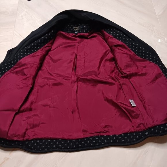 Icelandic design Wool Cardigan MEDIUM Gray Sweater Silk Neck Polka-dot jacket - Picture 2 of 16